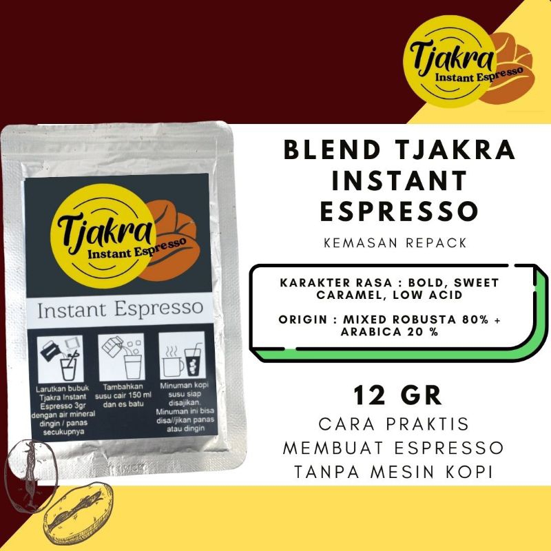 Jual Black Coffee l Blend Tjakra Instant Coffee Espresso 12 Gr I Kopi ...