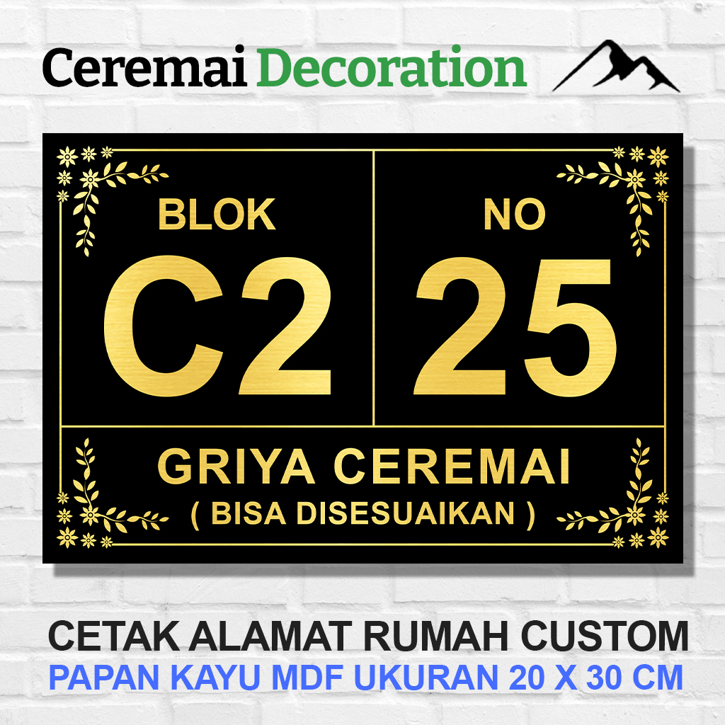 Jual PAPAN NOMOR RUMAH BLOK CUSTOM PERUMAHAN RT RW BLOK NOMER HIASAN ...