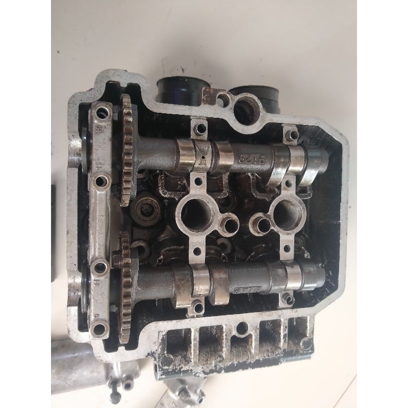 Jual blok head silinder head ninja 250 karbu isi full set tingal pasang