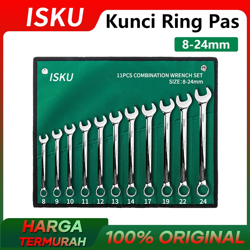 Jual Isku kunci ring pas set Pas 8-24mm Set 11 pcs Kunci ring pas Set ...