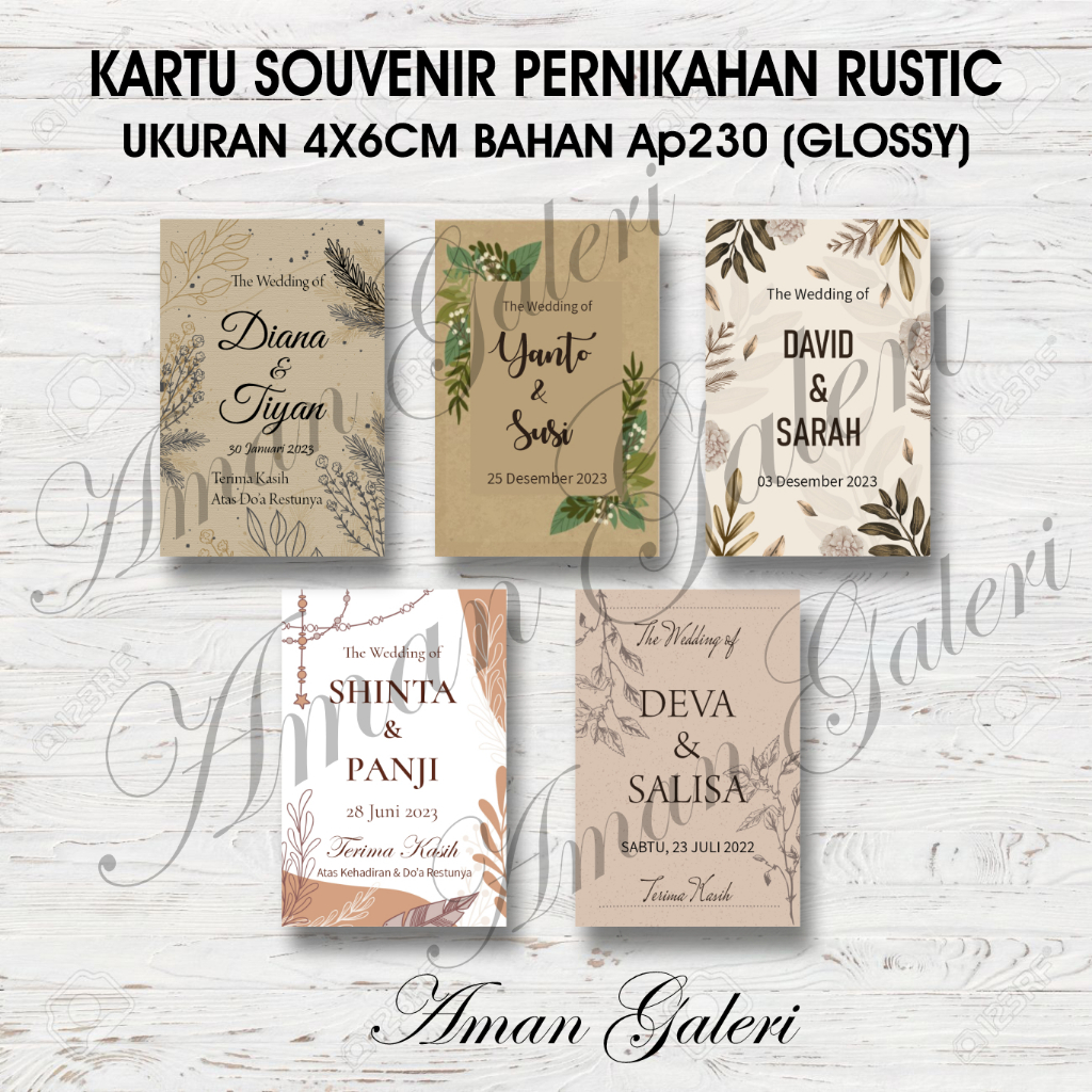 Jual Kartu Ucapan Untuk Souvenir Custom Nama Ukuran 4x6 Cm Rustic Shopee Indonesia