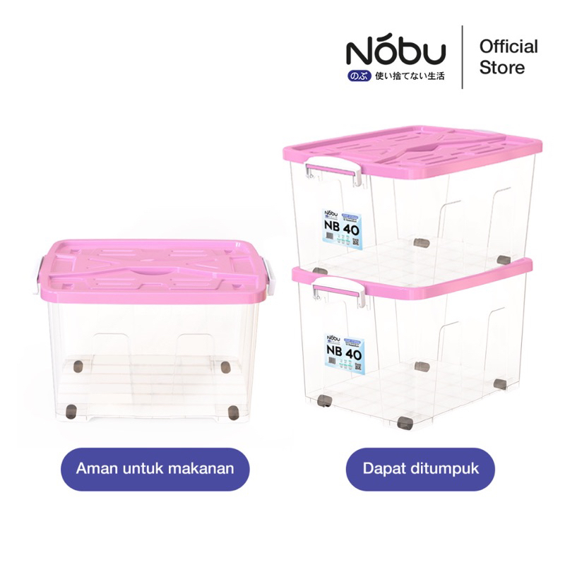 Jual [JOERAGAN LAPAK] BOX CONTAINER NOBU 40 LITER + RODA KONTAINER ...