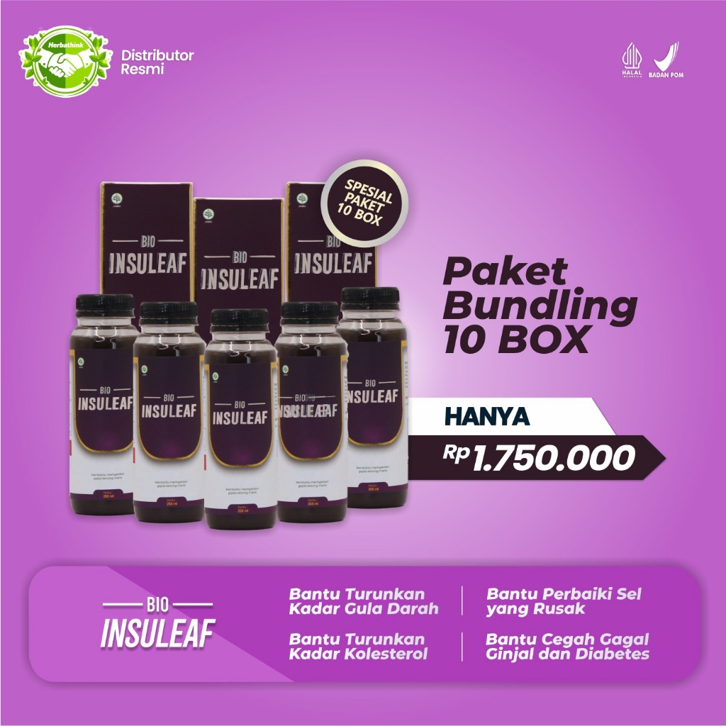 Jual Paket Box Bio Insuleaf Original Kontrol Gula Darah Tanpa