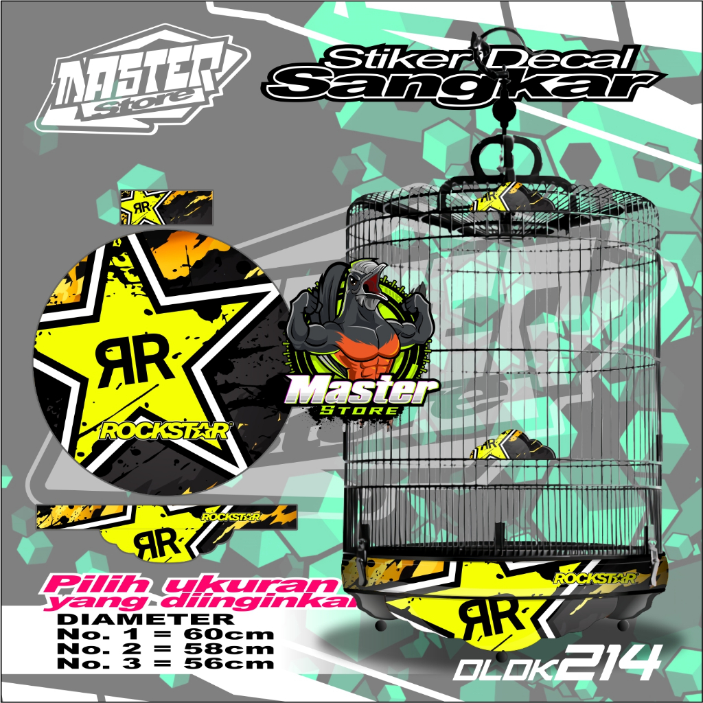 Jual Sticker decal sangkar Bulat murai ROCKSTAR High Quality Bisa ...