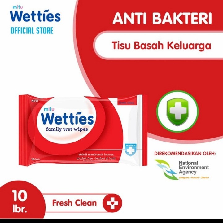 Jual Tisu basah mitu wetties antiseptic 10's anti virus & bakteri ...