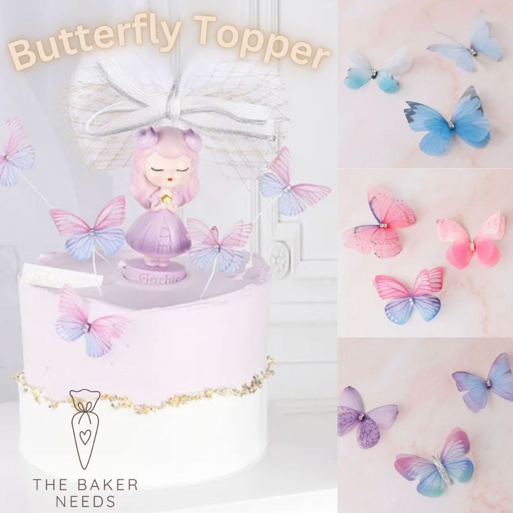 Jual Cake Topper Hiasan Dekorasi Kue Ulang Tahun Kupu Kupu Butterfly ...