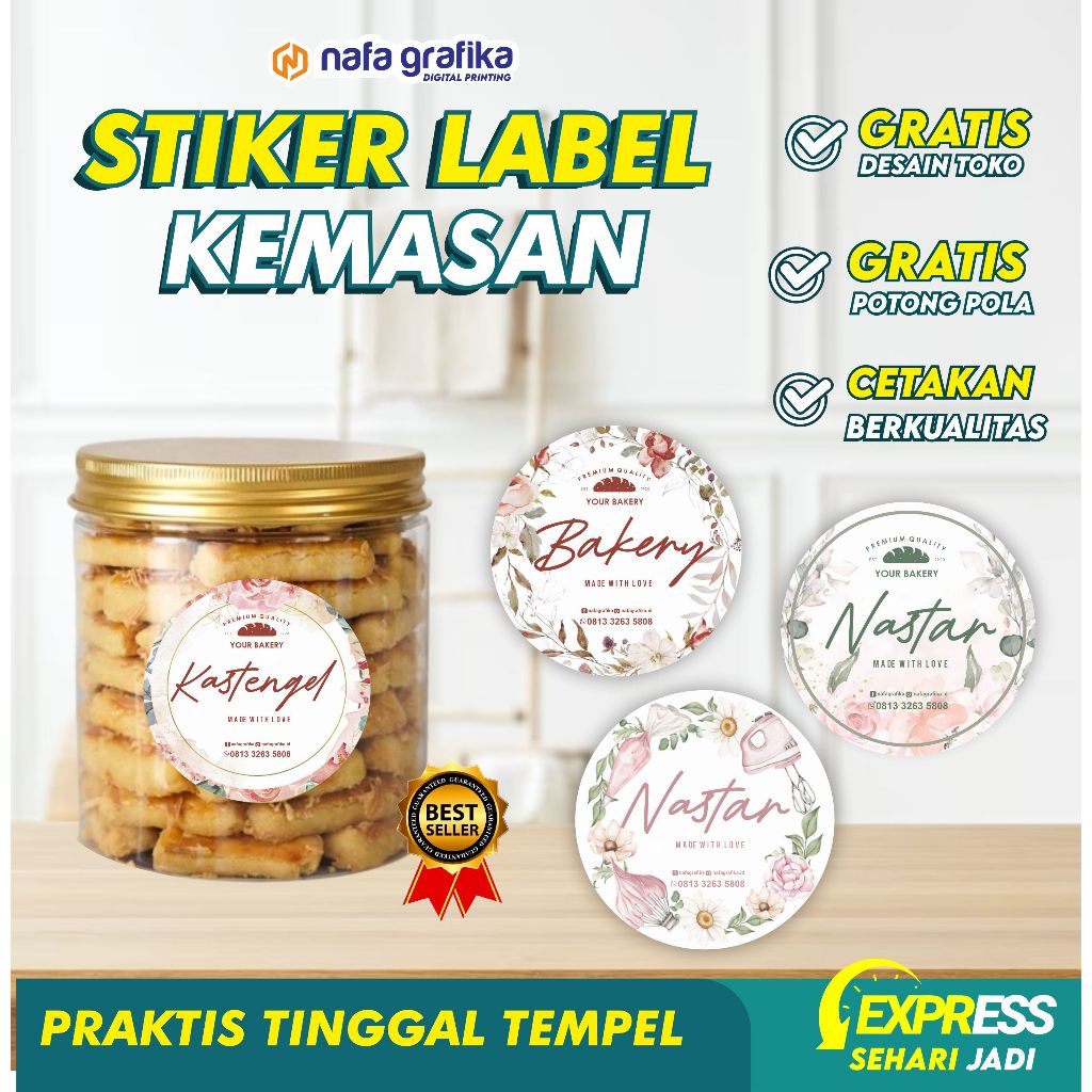 Jual (SEHARI JADI ) STIKER LABEL TOPLES KUE KERING | STIKER IDUL FITRI