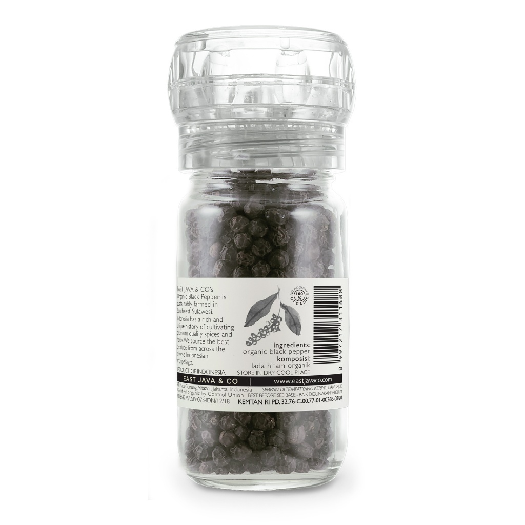 Jual East Java & Co Organic Whole Black Pepper Mill - 46g (Lada Hitam ...