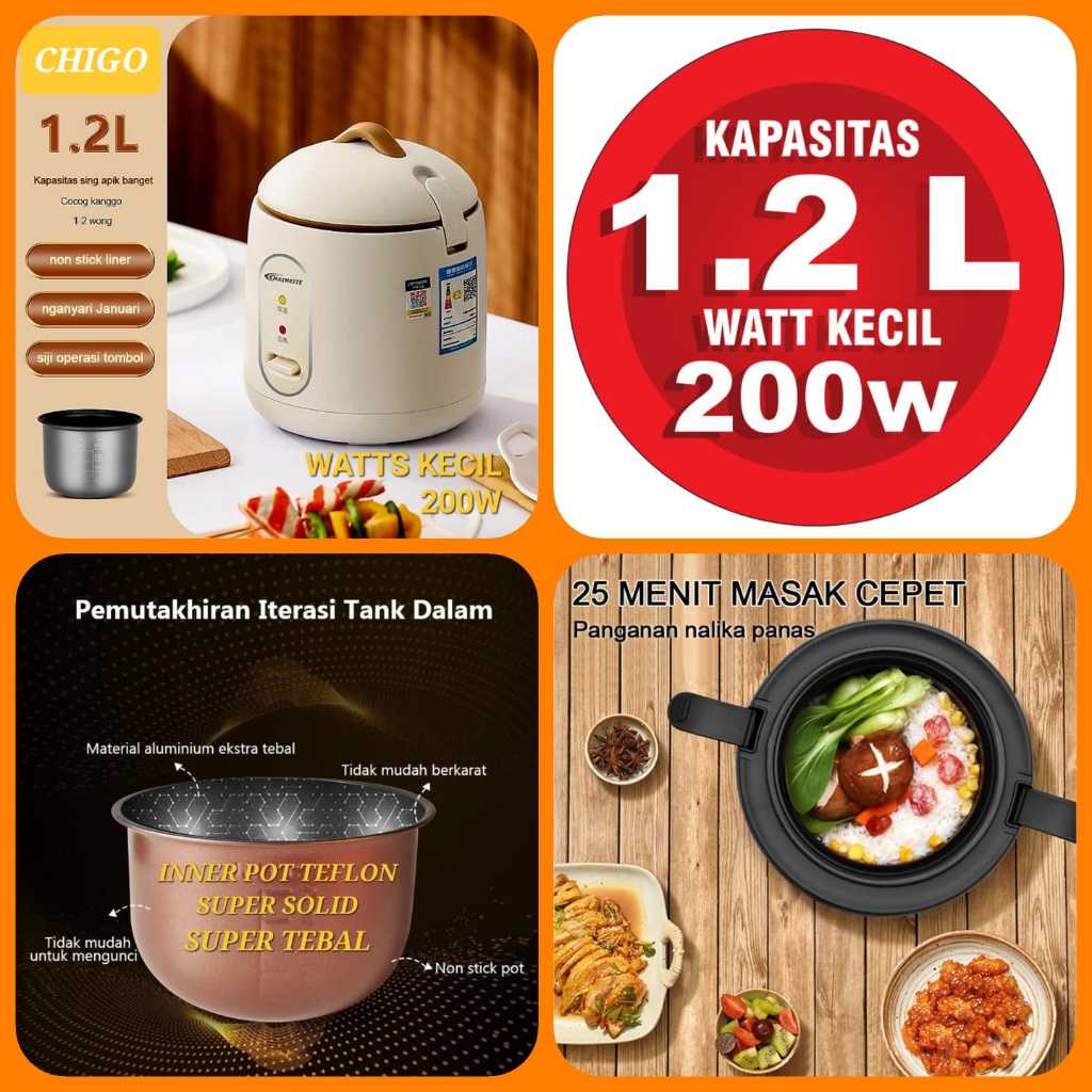 Jual CHIGO MINI RICE COOKER / PENANAK NASI / MAGIC COM 1.2 LITER ...