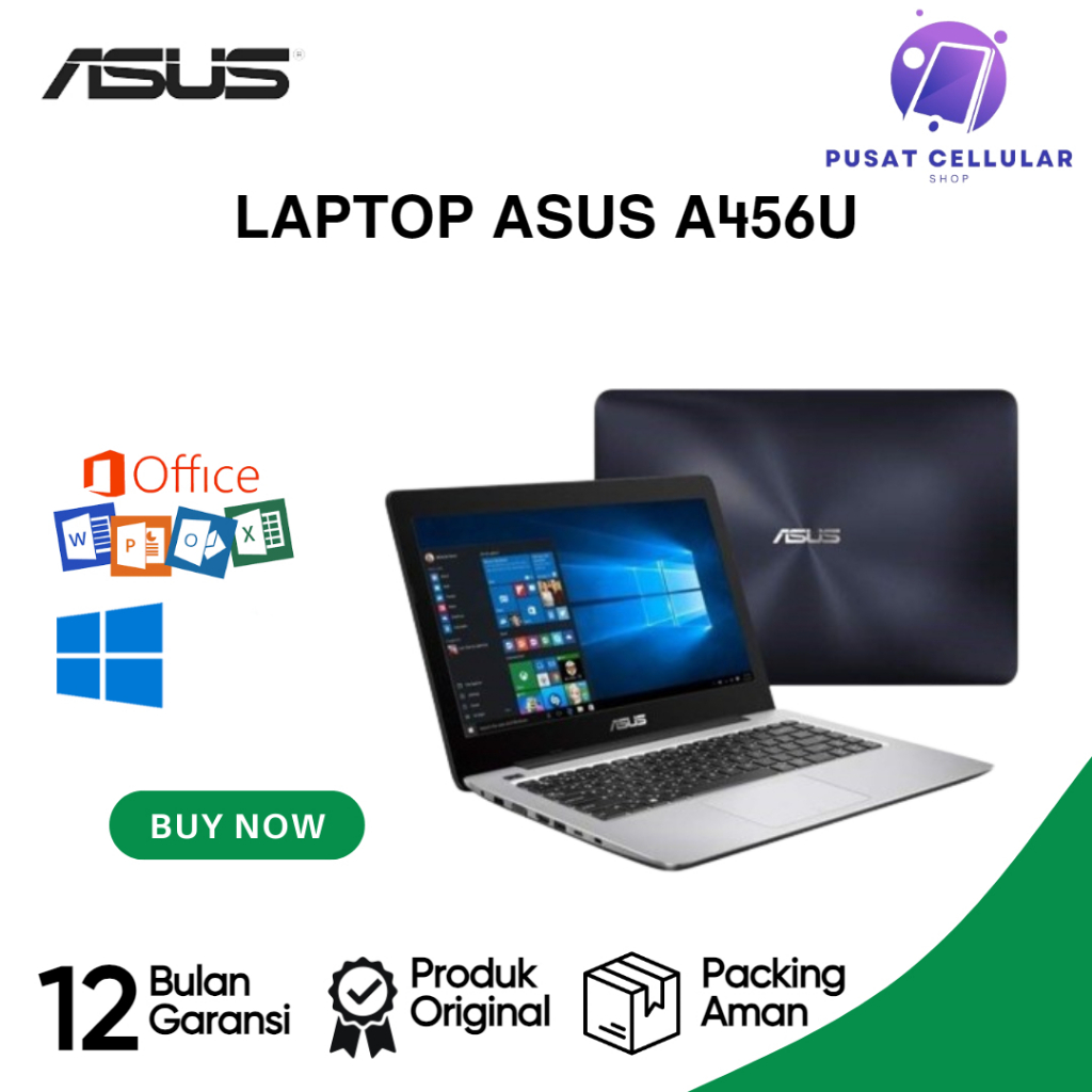 Jual Laptop Asus A456u Intel Core I5 Ram 4gb Hdd 512ssd 2gb Nvidia Win10 Free Office 7569