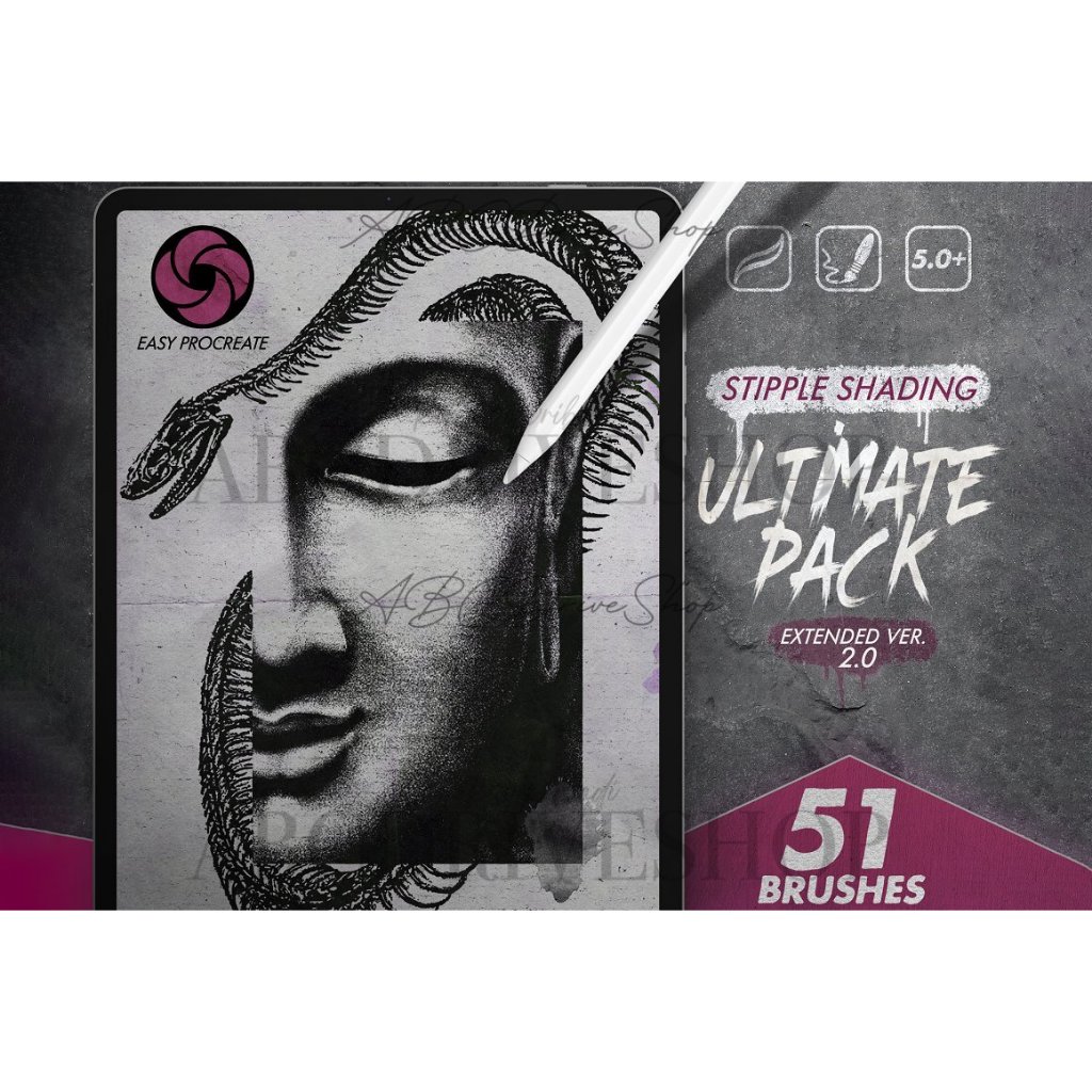 Jual Procreate Brush - 51 Procreate Stipple Shading Brushes | Shopee ...