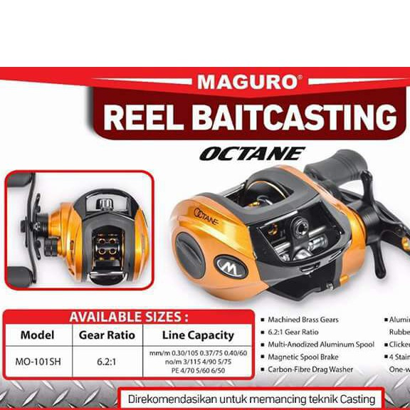 Jual Reel Bait Casting Maguro Octane Handle Kiri untuk mancing casting ...
