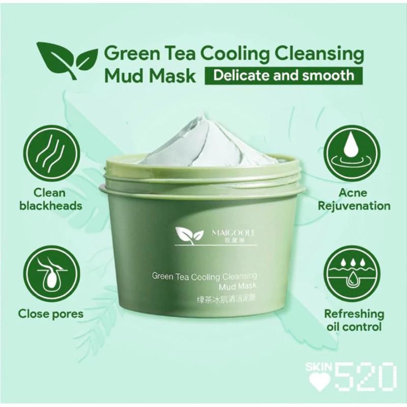 Jual MAIGOOLE GREEN TEA CLAY MASK MASKER LUMPUR WAJAH 100 GRAM GREEN TEA COOLING CLEANSING MUD