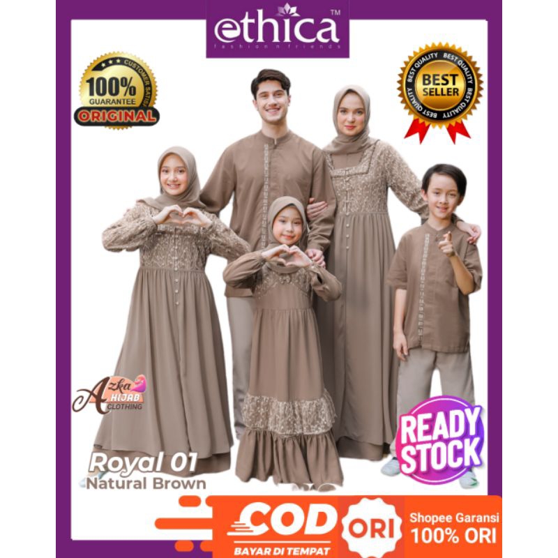 Jual READY STOCK SARIMBIT ETHICA ROYAL 01 NATURAL BROWN SARIMBIT ETHICA 2024 BAJU COUPLE