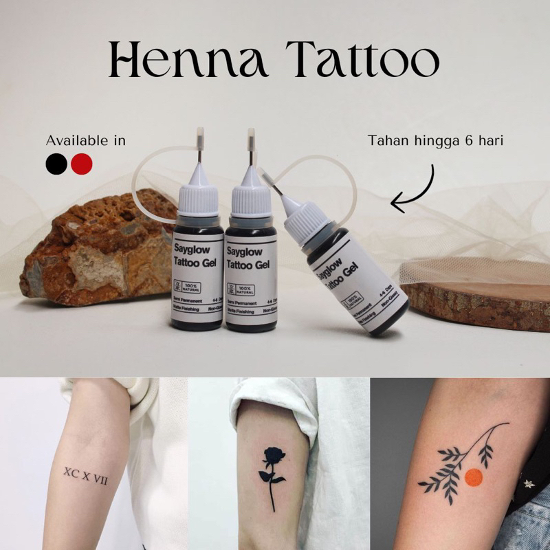 Jual Henna Tattoo Temporary HALAL Tahan 46 Hari [ sayglow ] Shopee
