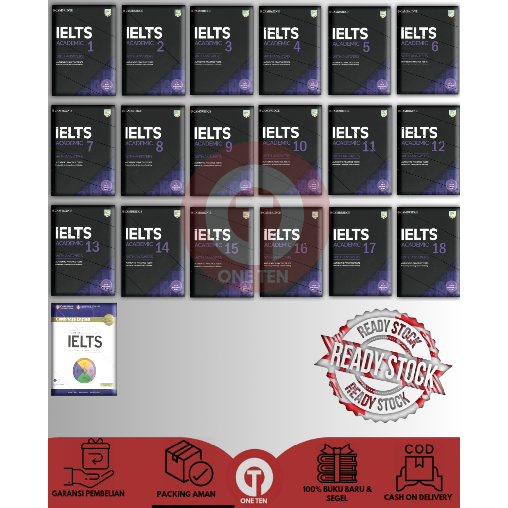 Jual BUKU PAKET IELTS 1 - 18 ACADEMIC & GUIDE WITH AUDIO | Shopee Indonesia