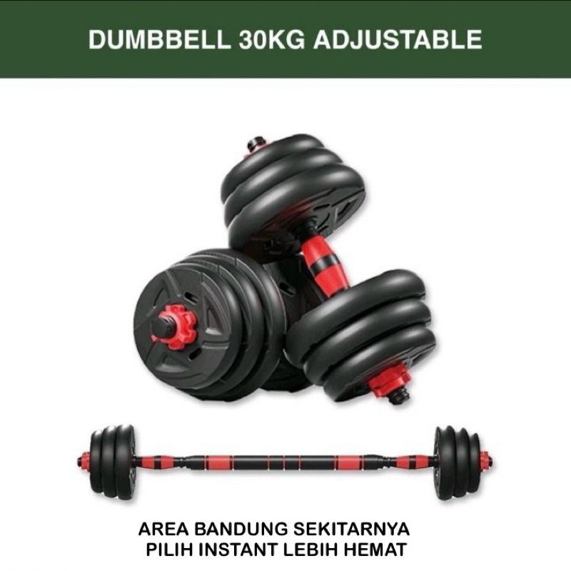 Jual Dumbbell Barbel Set 30kg Adjustable Angkat Beban Barbell Dumbel 30 ...