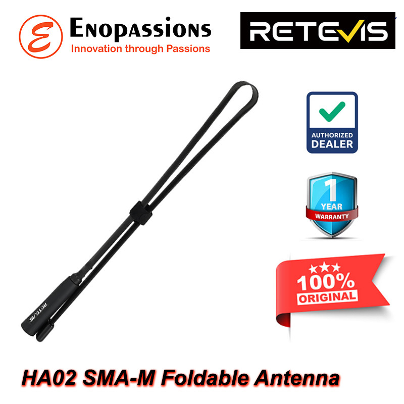 Jual Retevis HA02 SMA-M VHF/UHF Foldable Antenna 20 Watt Untuk