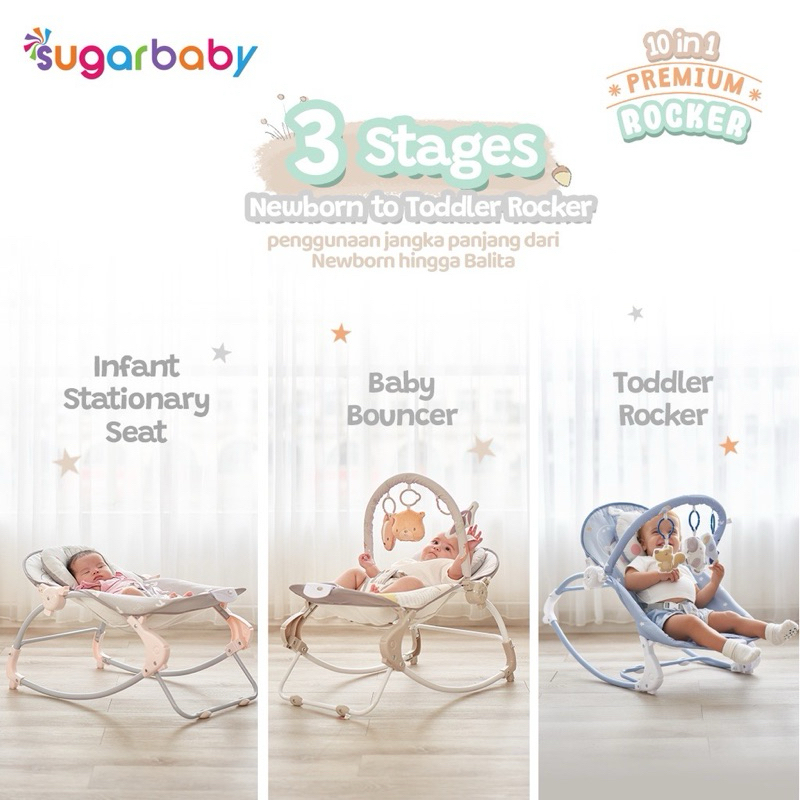 Jual SUGAR BABY Premium Rocker 10 in 1 SUGAR BABY Bouncer bayi Shopee Indonesia