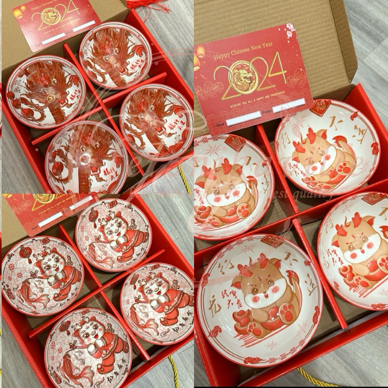 Jual Imlek Chinese New Year Bowl Mangkok Cny Isi 4 Bowl Mangkok