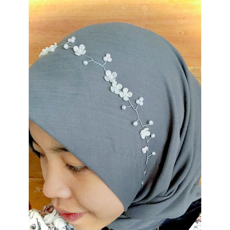 Jual Headpiece Hiasan Kepala Hijab Mutiara Wisudabridesmaidkondanganphotoshoot Shopee Indonesia 3754