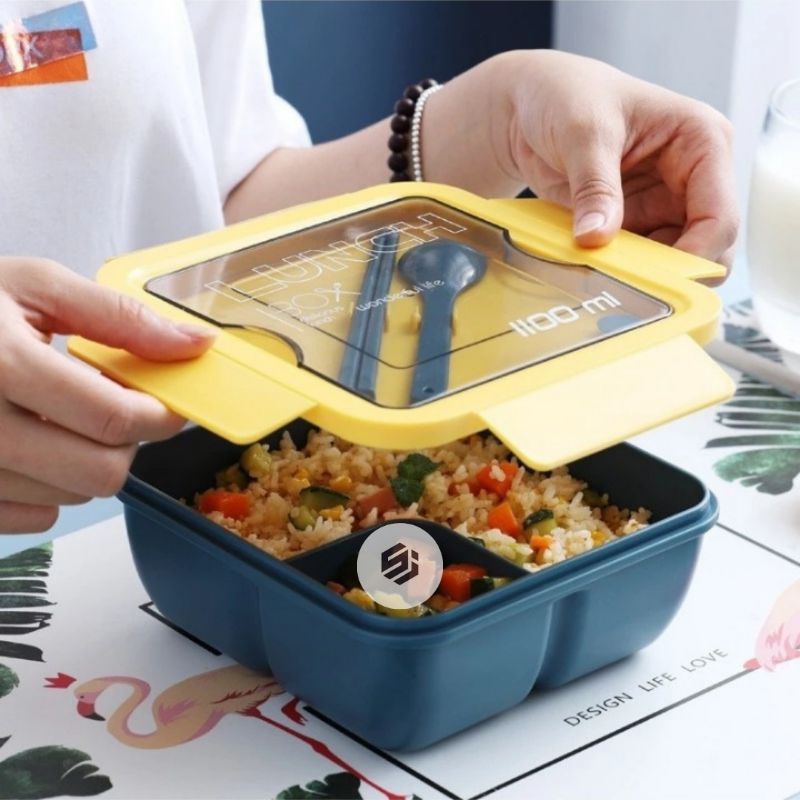 Jual LUNCH BOX MINIMALIST SQUARE 1100 ML | Shopee Indonesia