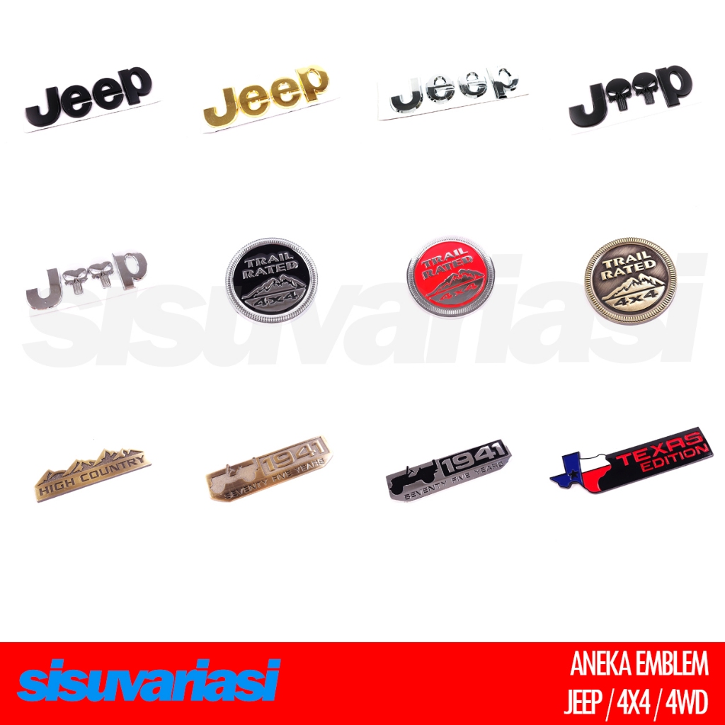 Jual Emblem Mobil Jeep Jip 4WD 4x4 | Shopee Indonesia
