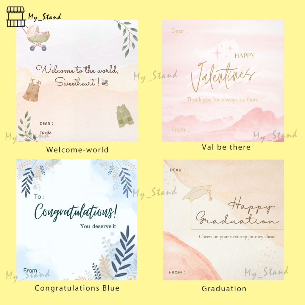 Jual Sticker & Kartu Ucapan KOTAK 10x10cm Valentine Wellcome to the ...