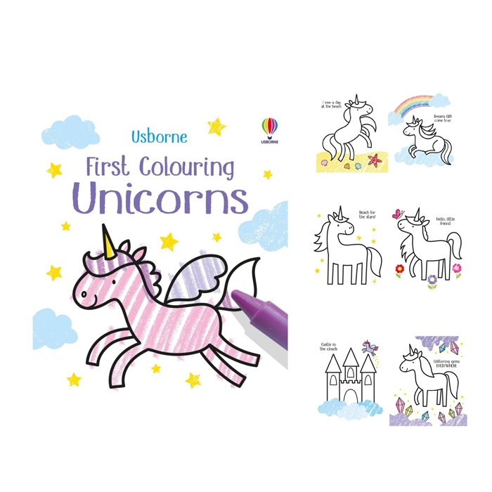 Jual Buku Mewarnai Usborne First Colouring Unicorns | Shopee Indonesia