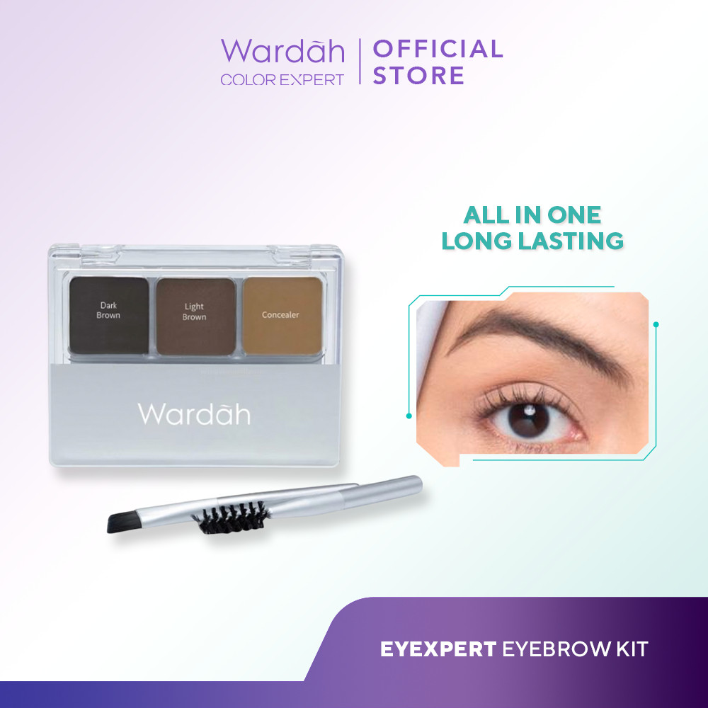 WARDAH EyeXpert Eyebrow Kit - Hasil Tahan Lama  dan Mudah Digunakan (Eyebrow Powder) - Makeup
