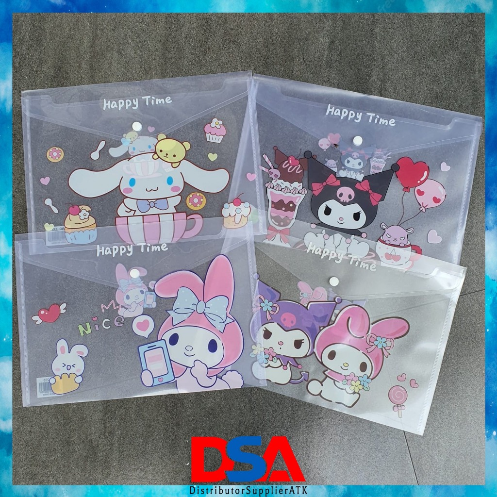 Jual MAP KANCING CLEAR SANRIO/MAP KANCING DOKUMEN/MAP KANCING KARAKTER ...