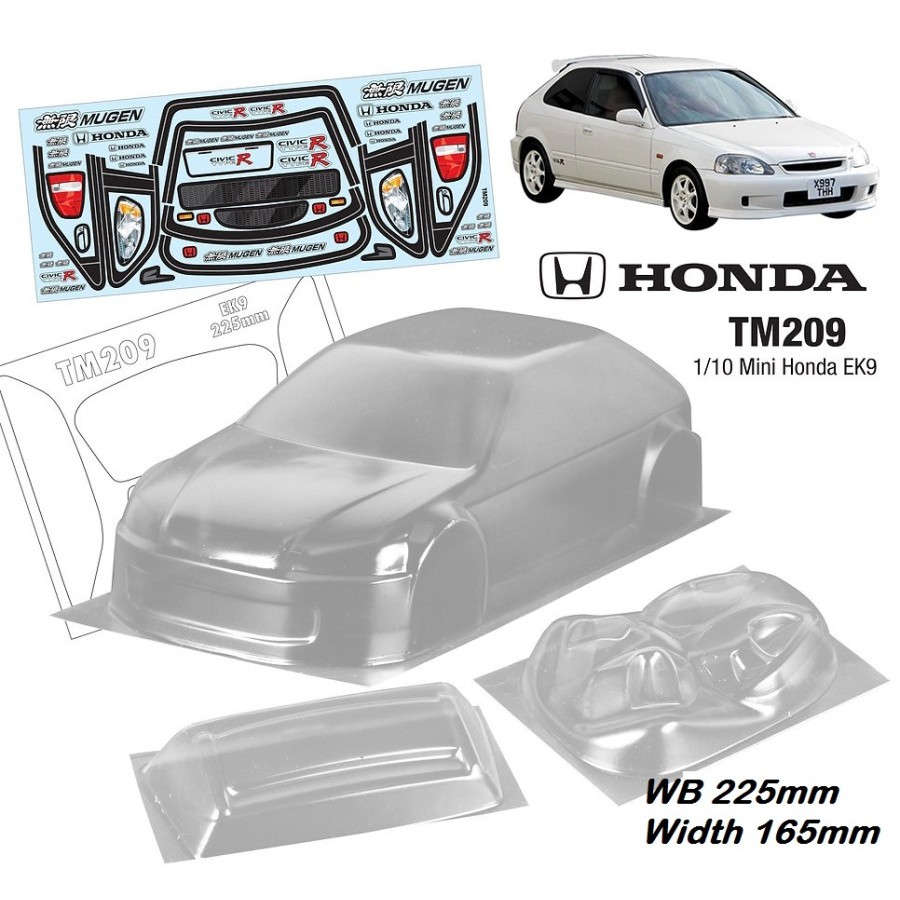 Jual Team C Mini Honda EK9 1/10 Clear Body Shell Rc Drift Rally ...
