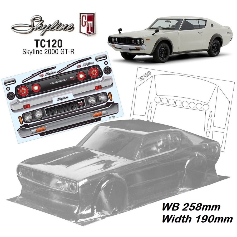 Jual Team C Nissan Skyline 2000 GT-R 1/10 Clear Body Shell Rc Drift ...