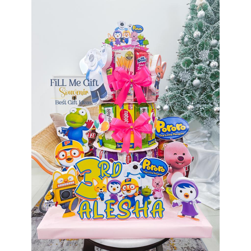 Jual BK - Pororo - Snack Tower Cake Tart Birthday / Kado Ulang Tahun ...