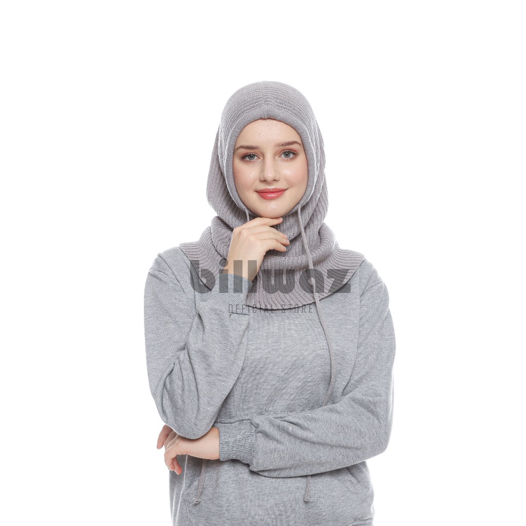 Jual Billwaz Rajut | Hijab Rajut Instan Balaclava | Grey | Shopee Indonesia