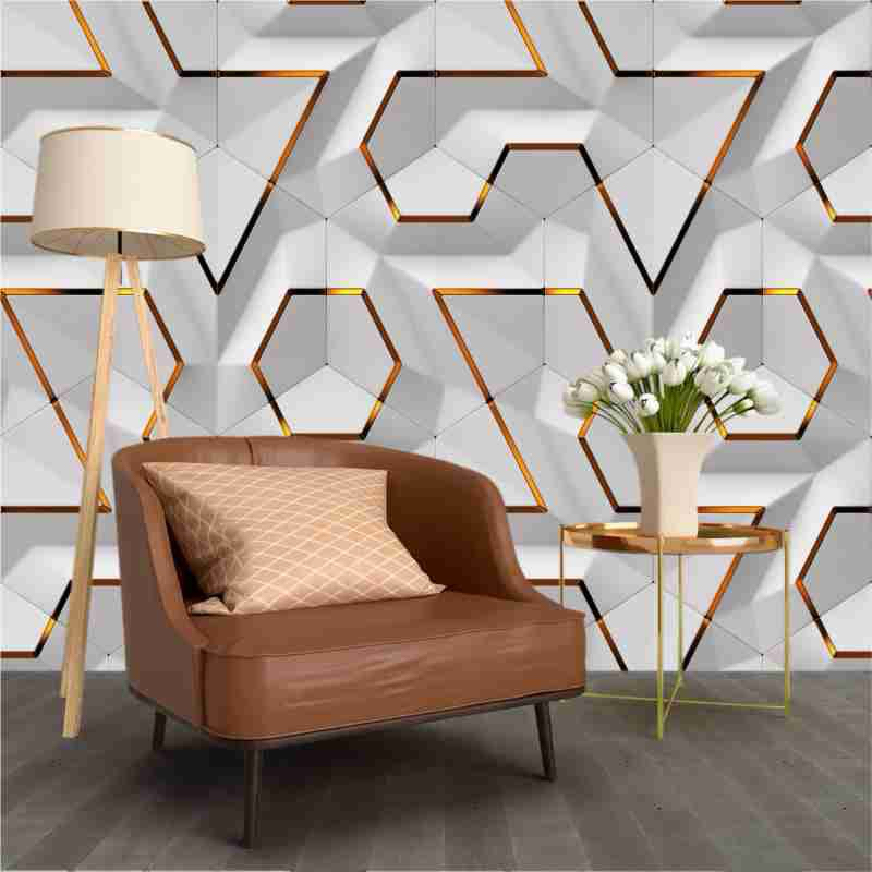 Jual WALLPAPER DINDING STICKER WALLPAPER DINDING KOTAK XSAGONAL 3D ...