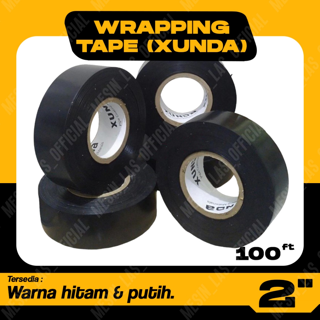 Jual Wrapping Tape (XUNDA) Isolasi Pipa 2 Inch x 100 Feet Wrapping Tape ...