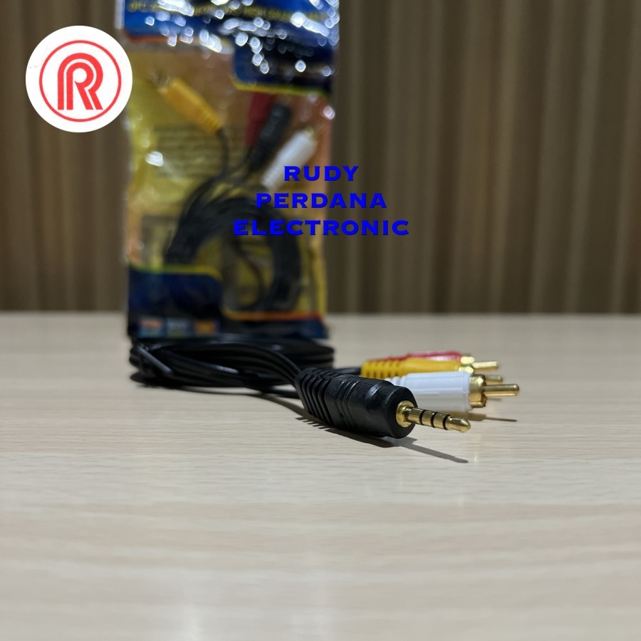Jual KABEL 3 JACK JEK RCA TO MINI 3.5 AUX STEREO MICROPHONE STB TRRS 1 ...