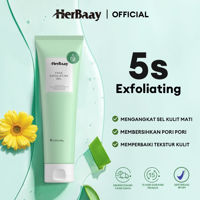 Jual HerBaay Brightening Exfoliating Gel Glowing Peeling Gel Gentle Niacinamide Exfoliator Scrub