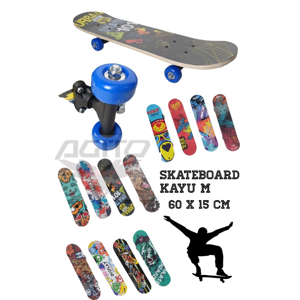 Jual Skateboard Kayu ukuran M (60cm X 15cm) | Shopee Indonesia
