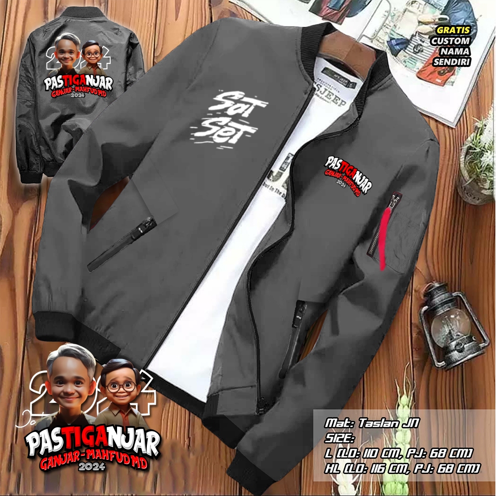 Jual Jaket Bomber Ganjar Mahfud Satstet Terbaru Jaket Ganjar Mahfud