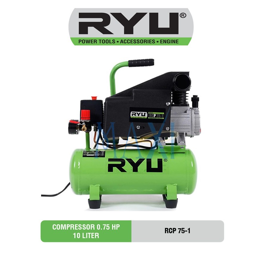 Jual RYU Kompresor angin 0.75 HP 10 Liter - RCP 75-1 | Shopee Indonesia