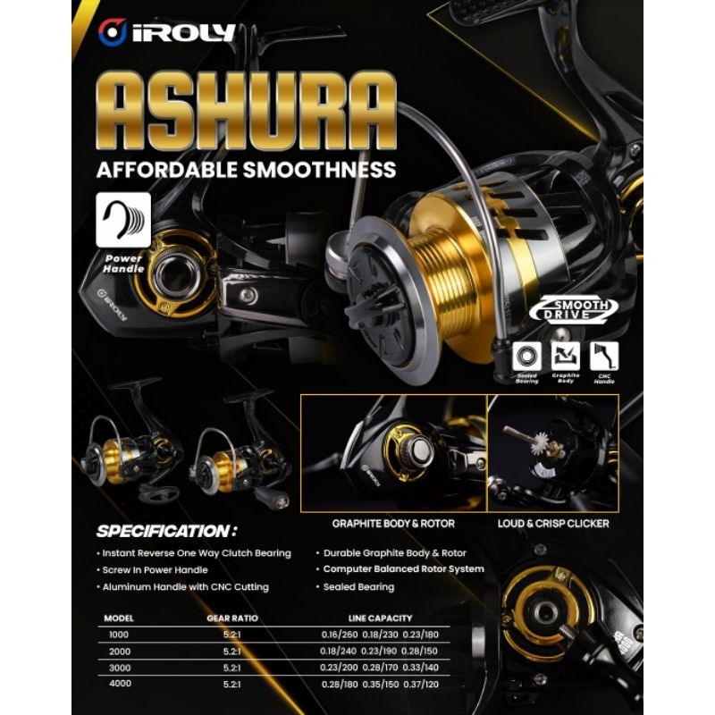 Jual REEL POWER HANDLE MURAH IROLY ASHURA/AOKI 1000 2000 3000 4000 Shopee Indonesia