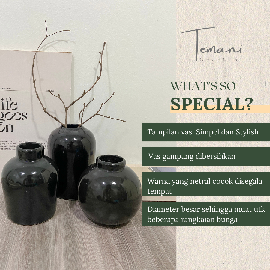 Jual Temani Objects - Luna Vase / Vase Bunga Cantik/Dekorasi Bunga ...