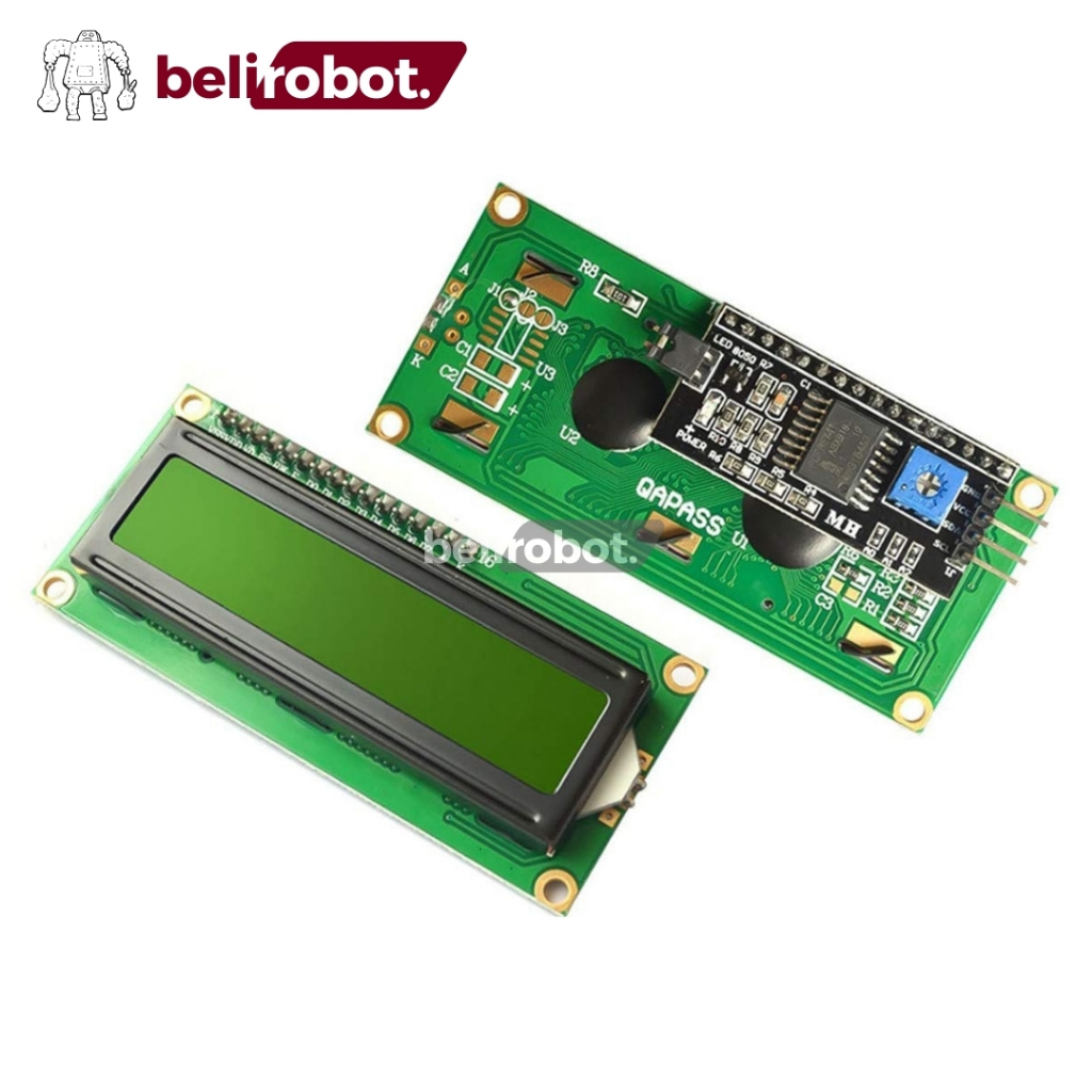 Jual LCD 1602 16X2 CHARACTER GREEN BACKLIGHT+ I2C SERIAL INTERFACE ...