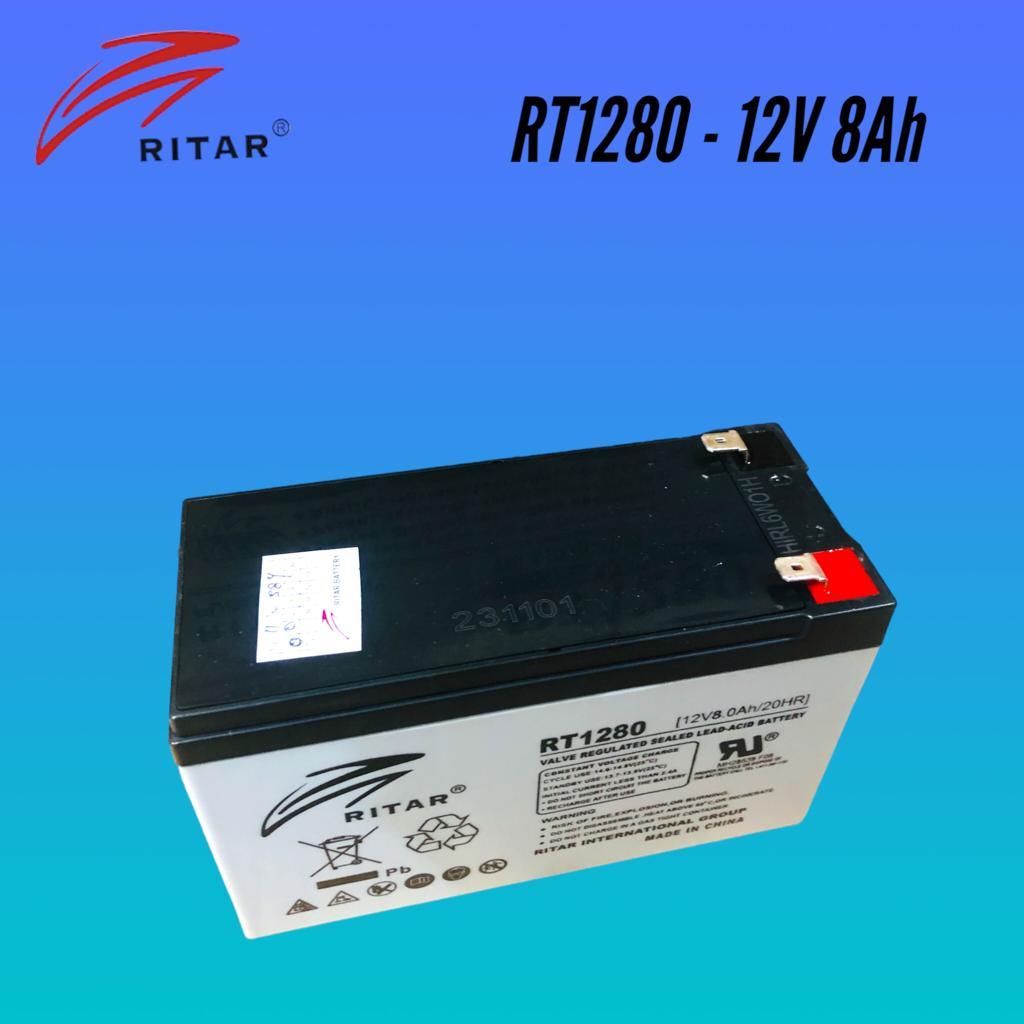 Jual Aki Baterai Ritar Power RT1280 VRLA 12V8Ah UPS APC Prolink ICA 12V ...