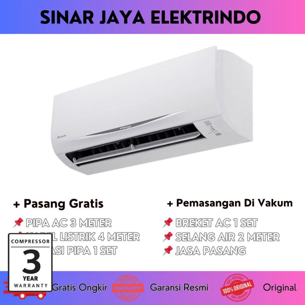 Jual Ac Daikin 1 Pk Ftc25nv14 Thailand Hemat Listrik R32 Pasang Shopee Indonesia 4979