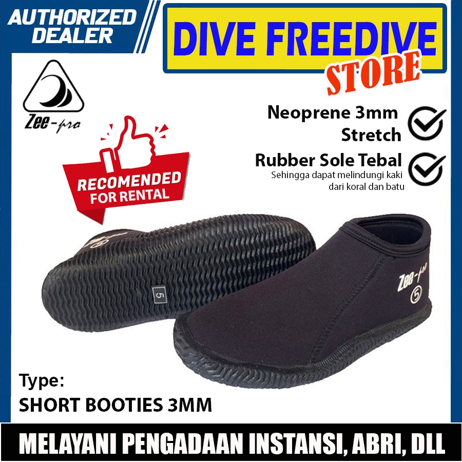 Jual Short Boot Booties Zeepro 3mm Sepatu Slip On Karang Coral Pantai