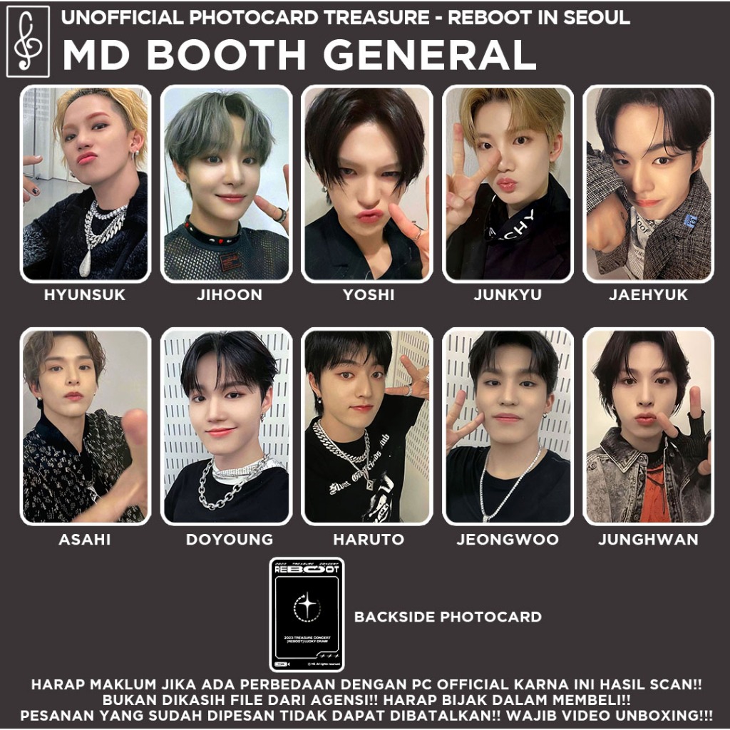 Jual [TREASURE] TOUR REBOOT IN SEOUL PHOTOCARD UNOFFICIAL | Shopee