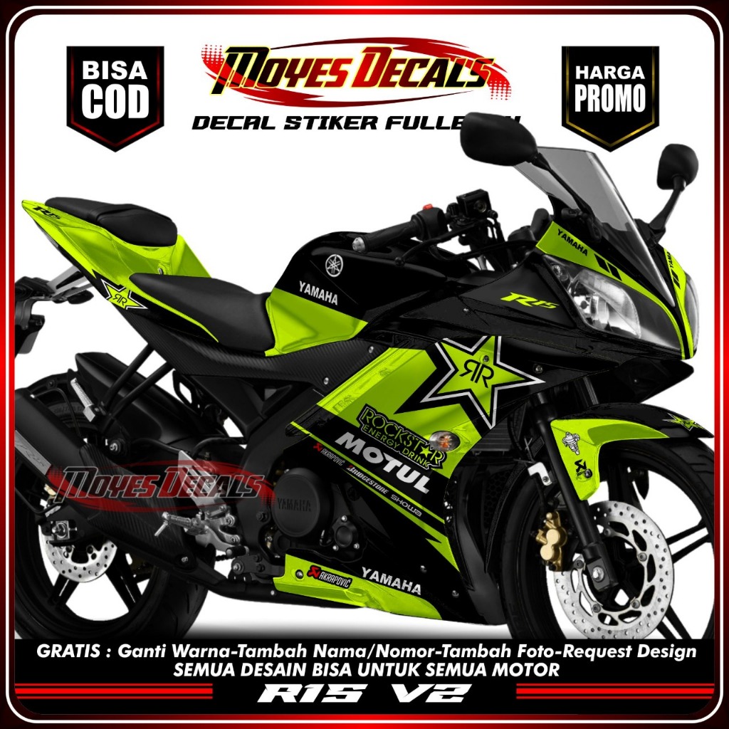 Jual Decal motor R15 V2 Stiker Decal Fullbody R15 V2 Motif RockStar ...